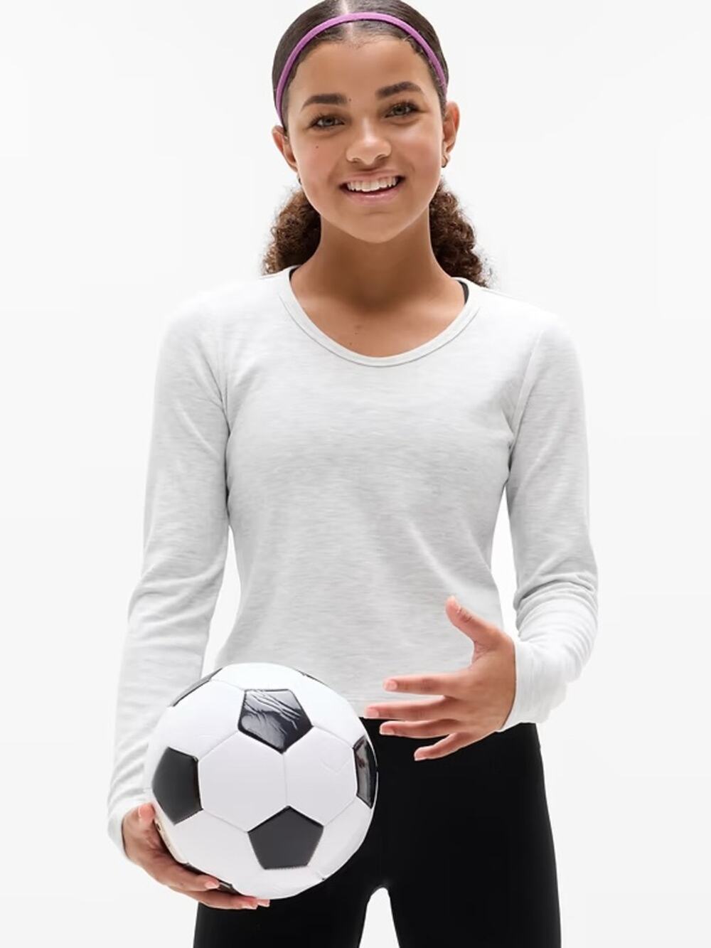 NEW Athleta Girl Athleta Girl Cozy Rib Scoop Top in Quartz Heather -Size XL (14)